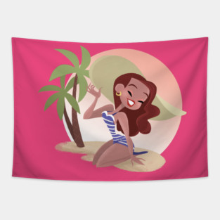 Betty at the Beach! Tapestry