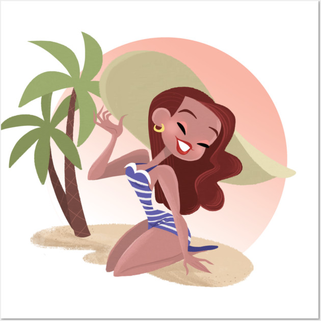 Betty at the Beach! Wall Art by JoTheZette