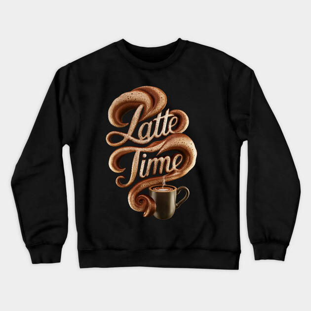 Latte Time Crewneck Sweatshirt by animegirlnft
