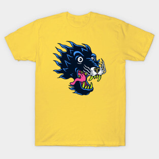 Neo Traditional Wolf Mouth Dripping T-Shirt