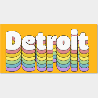 Detroit, Michigan // Retro Typography Design Posters and Art