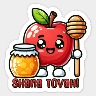Shana Tova Kawaii Apple and Honey Sticker