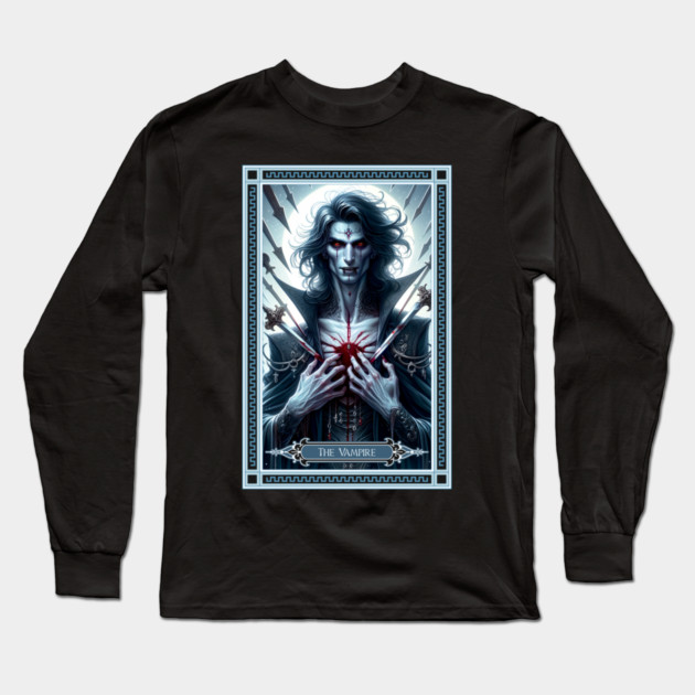 The Vampire Tarot Card Long Sleeve T-Shirt by HolidayBug