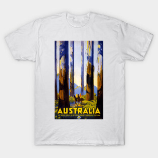 Vintage Travel Poster The tallest trees in the british empire Australia T-Shirt