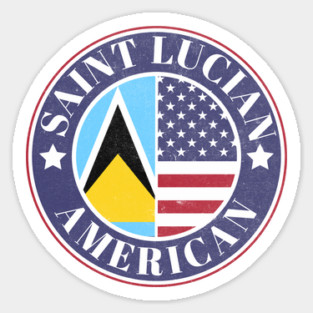 Proud Saint Lucian-American Badge - Saint Lucia Flag Magnet