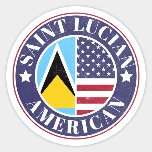 Proud Saint Lucian-American Badge - Saint Lucia Flag Magnet by Yesteeyear