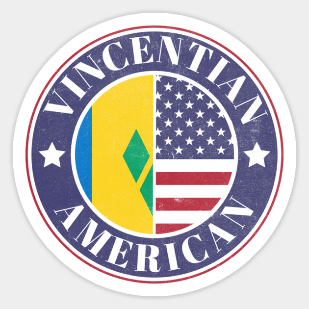 Proud Vincentian-American Badge - Saint Vincent and Grenadines Flag Magnet by Yesteeyear