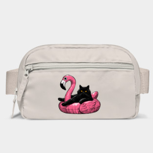 Fat Cat On A Flamingo Floatie Bag