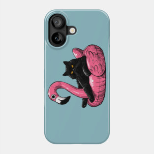 Fat Cat On A Flamingo Floatie Phone Case