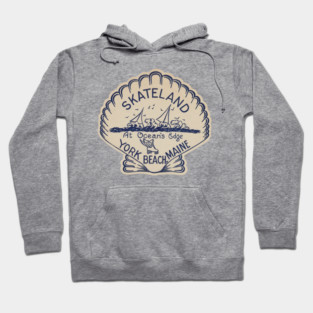 Vintage Roller Skating York Beach Maine Hoodie