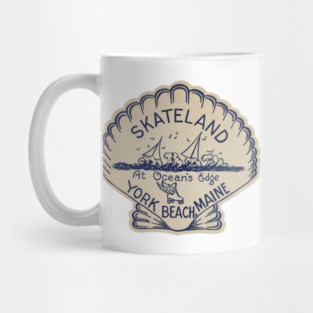 Vintage Roller Skating York Beach Maine Mug