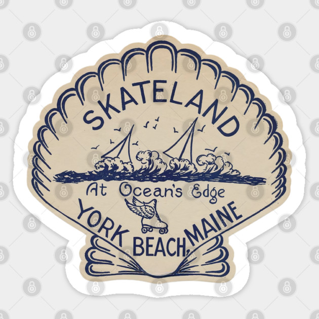 Vintage Roller Skating York Beach Maine Sticker by Timeless Chaos