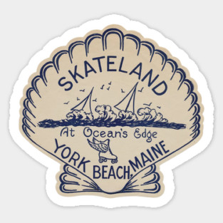 Vintage Roller Skating York Beach Maine Magnet
