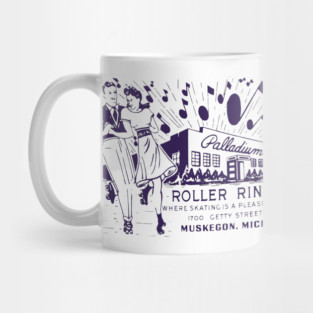 Vintage Roller Skating Muskegon Michigan Mug