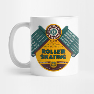 Vintage Roller Skating America On Wheels Mug