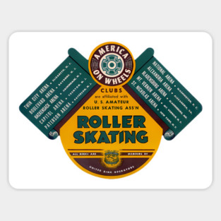 Vintage Roller Skating America On Wheels Sticker