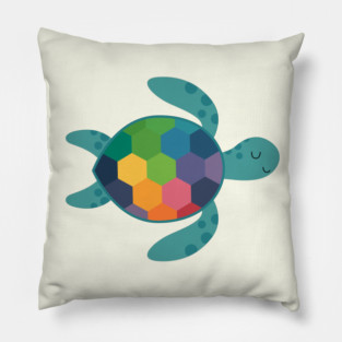 Rainbow Sea Turtle Pillow