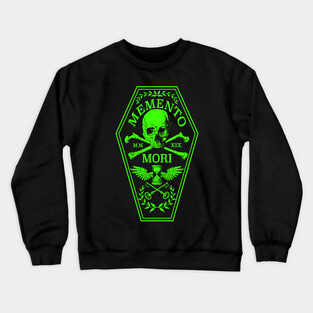 Memento Mori in Green Crewneck Sweatshirt