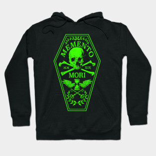 Memento Mori in Green Hoodie