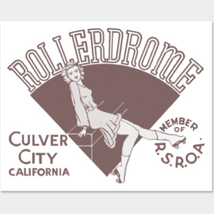 Vintage Roller Skating Culver City California Posters and Art