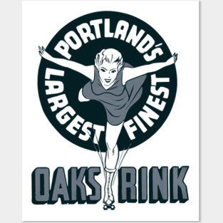 Vintage Roller Skating Portland Oregon Posters and Art