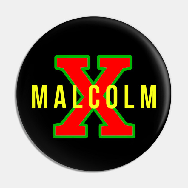 Malcolm X - Pan African Colors Pin by UrbanLifeApparel