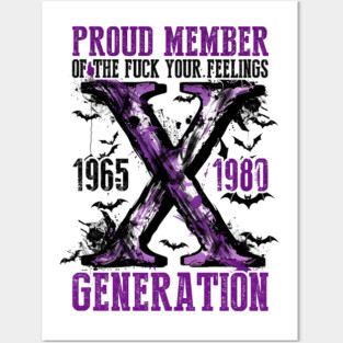 Proud Member Fck Your Feelings Generation, Gen X, Halloween, Gen X, Retro Halloween, Spooky Season Posters and Art