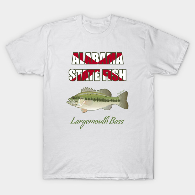 Alabama State Freshwater Fish - Largemouth Bass T-Shirt by Reefhorse