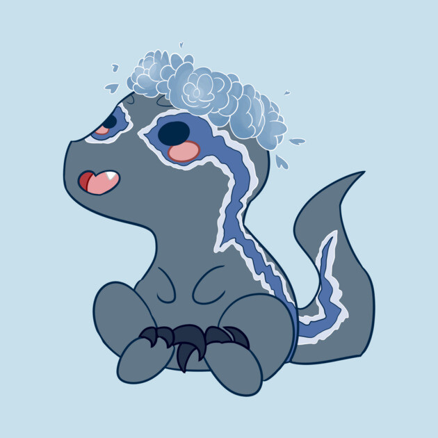 Chibi Blue with Blue Flowers Jurassic World Blue Raptor T