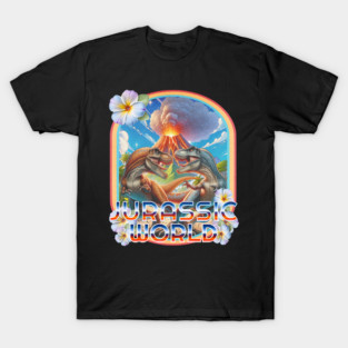Jurassic Dinos battling with Volcano Erupting Vintage Hawaiian  Style T-Shirt