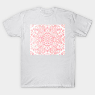 Light Pink Boho Mandala Tapestry Pattern T-Shirt