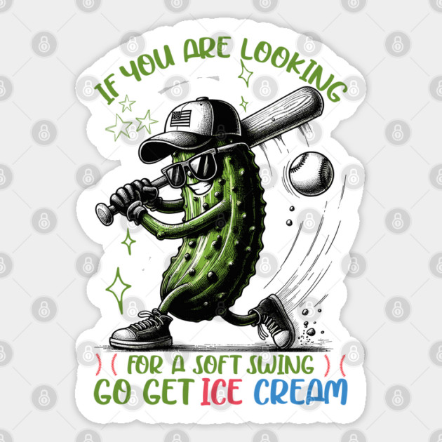 Funny Baseball Player Baseball Lover Sticker by JessArty