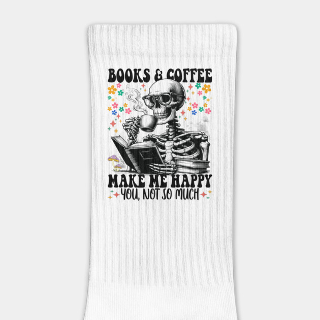 Funny Book and Coffee Skeleton by JessArty