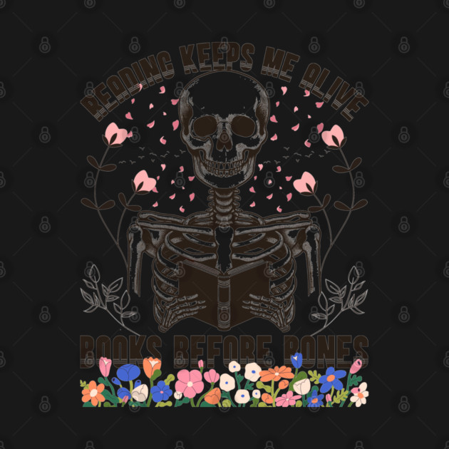 Reader Skeleton Read Books Before Bones Ghost Reading Book by JessArty