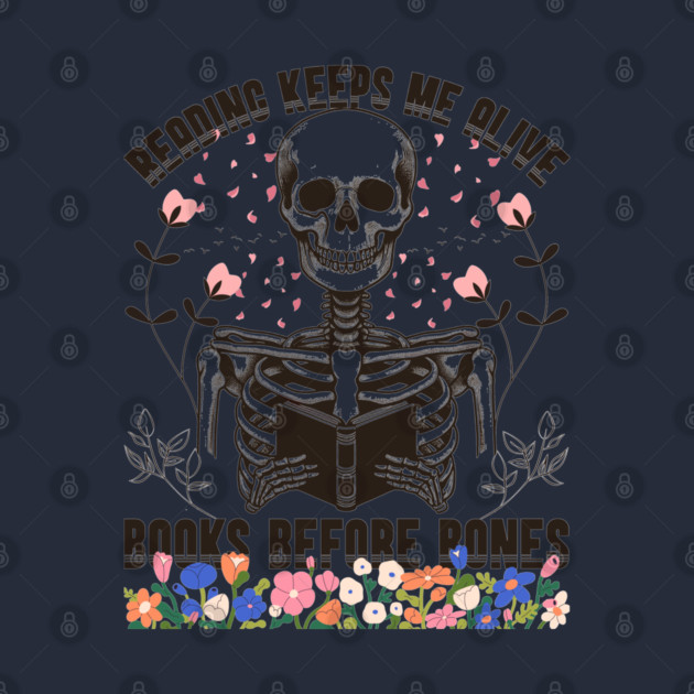 Reader Skeleton Read Books Before Bones Ghost Reading Book by JessArty