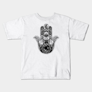 Hamsa Hand Cat Cat Kids T-Shirt