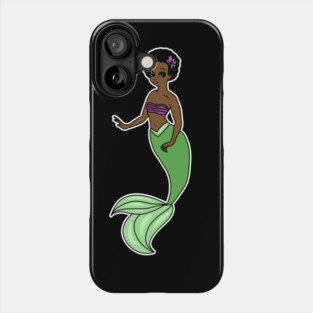 Cute Afro Mermaid Beautiful Black Woman Melanin Phone Case