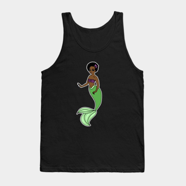 Cute Afro Mermaid Beautiful Black Woman Melanin Tank Top by logiamerch