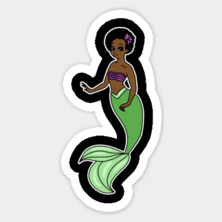 Cute Afro Mermaid Beautiful Black Woman Melanin Magnet