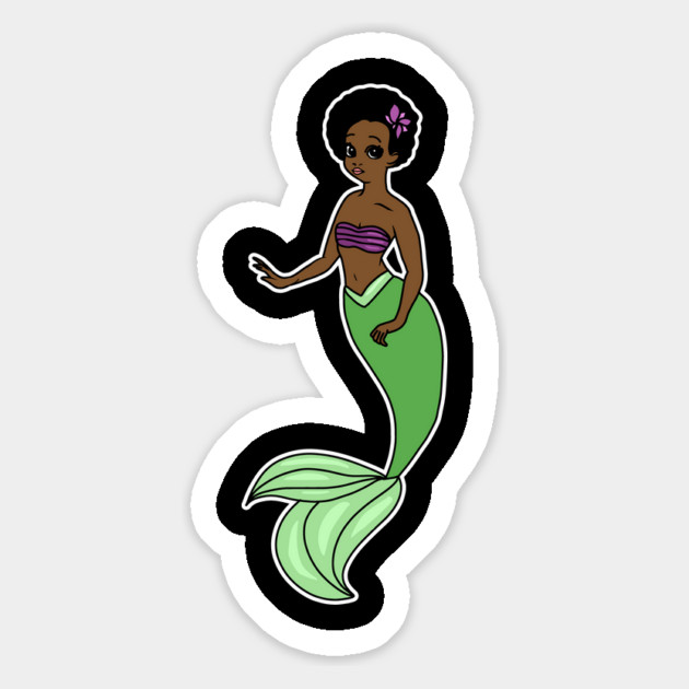 Cute Afro Mermaid Beautiful Black Woman Melanin Magnet by logiamerch