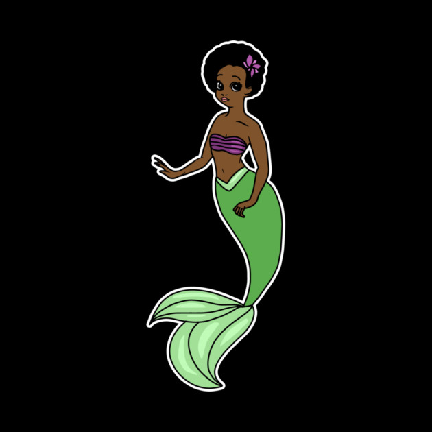 Cute Afro Mermaid Beautiful Black Woman Melanin by logiamerch