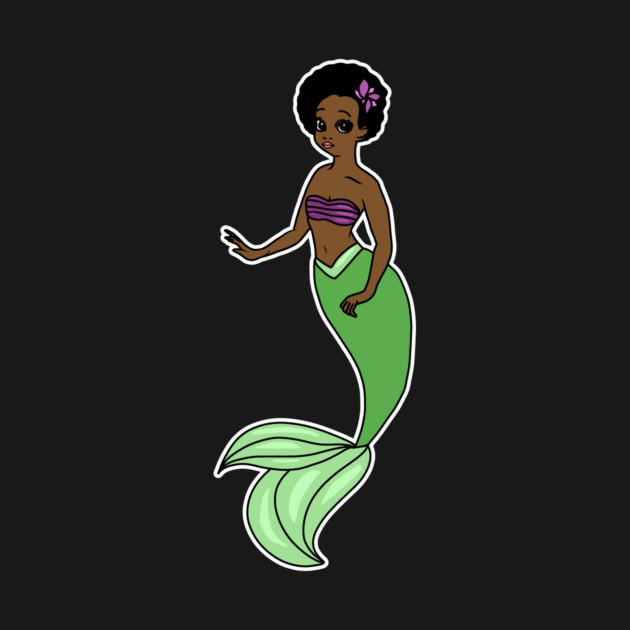 Cute Afro Mermaid Beautiful Black Woman Melanin by logiamerch