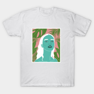 Tropical Woman Palm Leaves T-Shirt