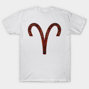 Dark Paisley Aries Zodiac Sign T-Shirt
