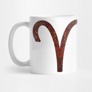 Dark Paisley Aries Zodiac Sign Mug