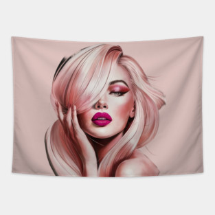 Sexy lips women Tapestry