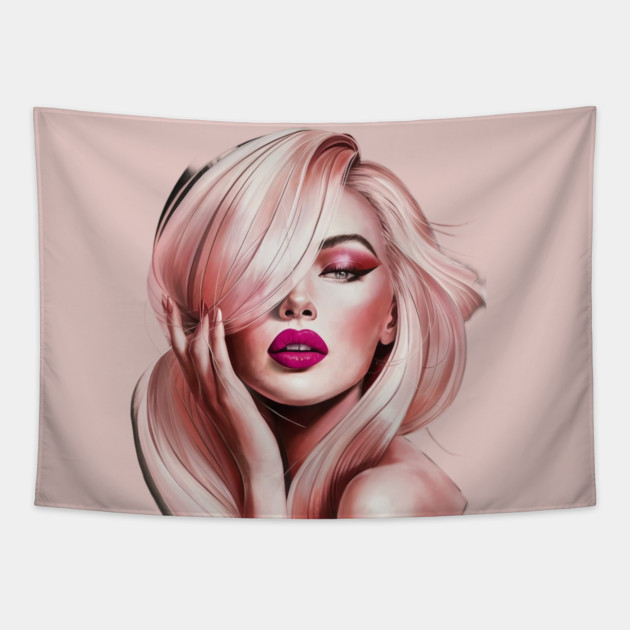 Sexy lips women Tapestry by animegirlnft
