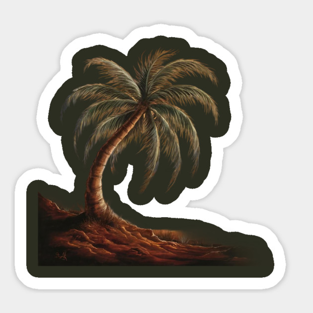 coconut trees beach Magnet by animegirlnft