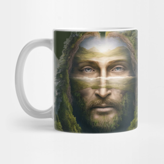 Jesus face scenic landscape mountains by animegirlnft