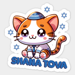 Cute Kitty Shana Tova Sticker